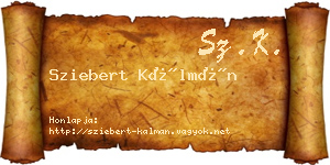 Sziebert Kálmán névjegykártya