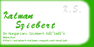 kalman sziebert business card